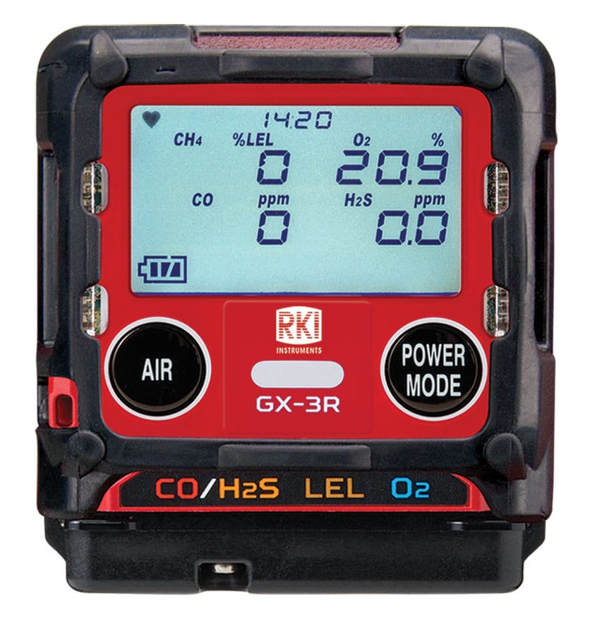 GX-3R Pro, 5 gas, LEL / O2 / combo H2S & CO / SO2 100 ppm with Li-Ion battery pack 100-240 VAC charger, screwdriver and carrying case